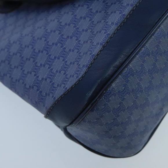 CELINE Macadam Canvas Hand Bag Blue Gold Auth 98298 - Picture 16 of 16